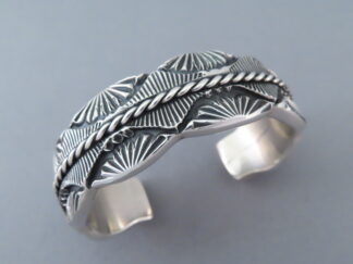 Native American Jewelry - HEAVY Sterling Silver Cuff Bracelet by Apache Indian jeweler, Marc Antia $895- FOR SALE