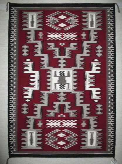 Storm Pattern Weaving by Marilyn Jim – Medium Size Navajo Rug