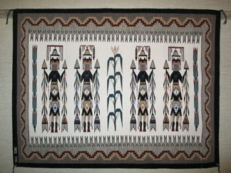 RU3117 Navajo Rug - Yei Weaving by Navajo artist, Marietta White p