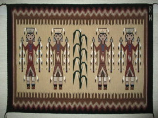 Ruby White Yei Weaving – Smaller Size Navajo Rug