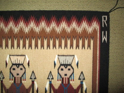 Ruby White Yei Weaving – Smaller Size Navajo Rug
