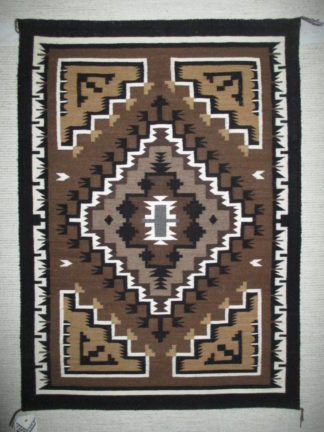 Navajo Indian Rug - Two Grey Hills Rug by Native American (Navajo) Weaving Artist, Larry Nathaniel $3,300-