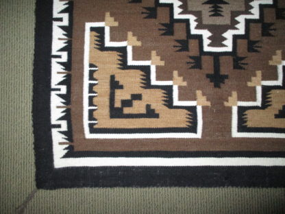 Two Grey Hills Rug by Larry Nathaniel – Medium Size Navajo Weaving