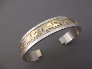 Buffalo Bracelet - Silver & Gold Bison Cuff Bracelet by Navajo Indian jewelry artist, Robert Taylor $895-