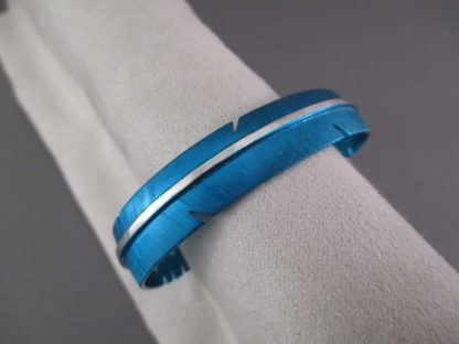 Blue Silver ‘Feather’ Bracelet by Michael Kirk