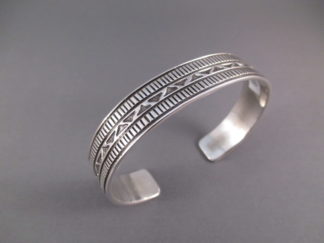 Sterling Silver Cuff Bracelet by Navajo jewelry artist, Geneva Ramone