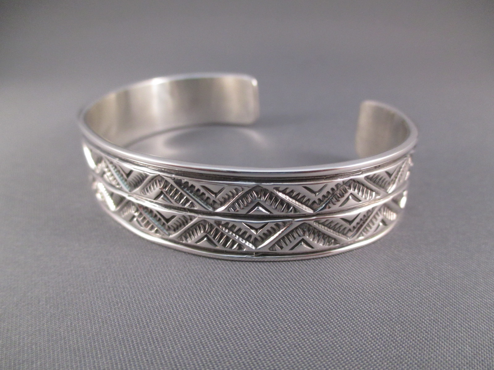 Sterling Silver Cuff Bracelet by Native American Navajo Indian jewelry ...
