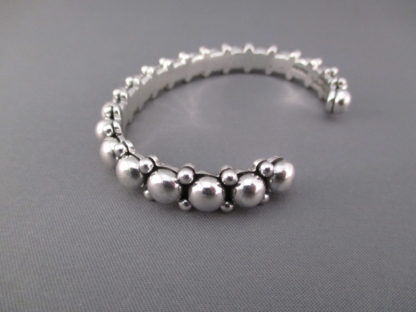 Sterling Silver Cuff Bracelet with Dots by Artie Yellowhorse