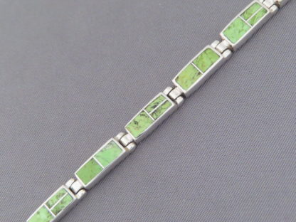 Gaspeite Inlay Link Bracelet (Dainty)