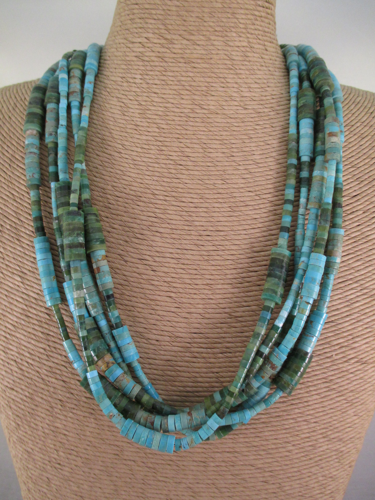 Five Strand Multi-Shaped Turquoise Necklace