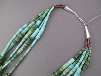 Multi-Shaped 5-Strand Turquoise Necklace