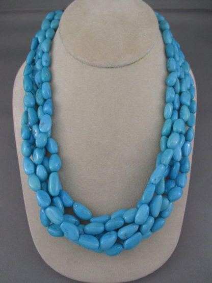 Five-Strand Sleeping Beauty Turquoise Necklace