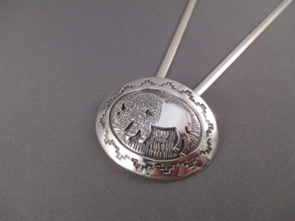 Sterling Silver ‘Bison’ Necklace by Fortune Huntinghorse