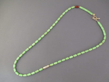 Gaspeite and 14kt Gold Necklace