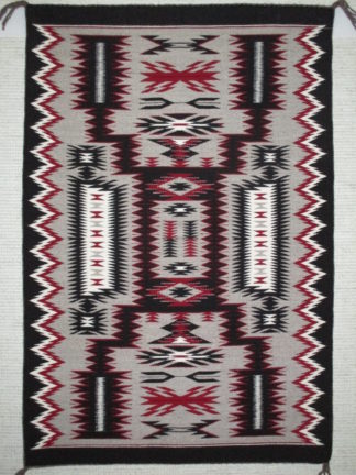 Navajo Storm Pattern Rug by Native American Navajo Indian weaving artist, Ruby Van Winkle