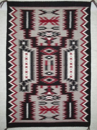 Storm Pattern Weaving by Ruby VanWinkle – Small Size Navajo Rug