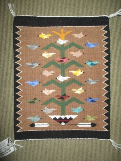Bird Tree Weaving by Marie Begay – Small Size Tree of Life Rug