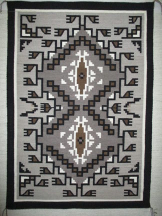 Two Grey Hills Navajo Rug by Native American Navajo Indian weaving artist, Mark Nathaniel