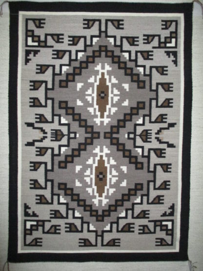 Mark Nathaniel Two Grey Hills Weaving – Medium Size Navajo Rug