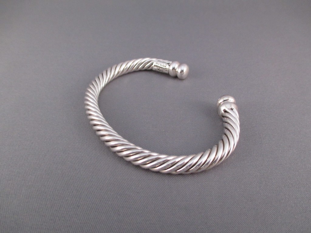 Braided Sterling Silver Bracelet by Artie Yellowhorse (Navajo)