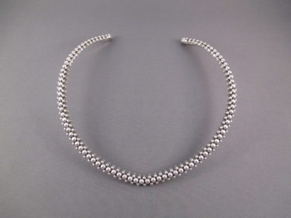 Artie Yellowhorse Sterling Silver Collar Necklace with ‘Dots’