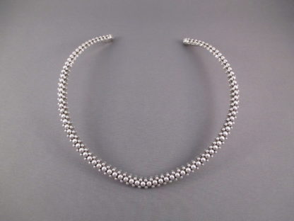 Artie Yellowhorse Sterling Silver Collar Necklace with ‘Dots’