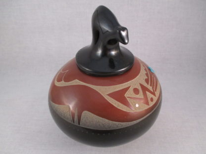 Russell Sanchez Pottery with Avanyu & Sculpted ‘Bear’ Lid