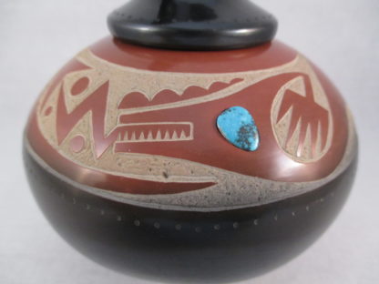 Russell Sanchez Pottery with Avanyu & Sculpted ‘Bear’ Lid