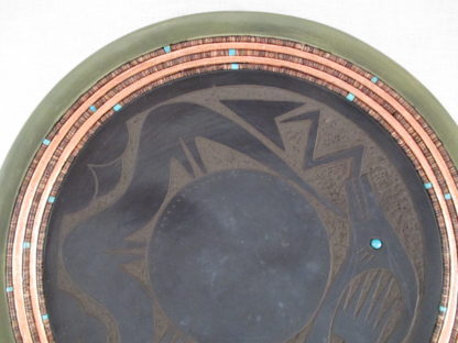 Russell Sanchez Pottery Plate with Avanyu – San Ildefonso Pueblo