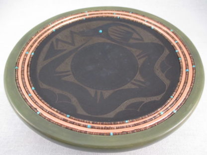 Russell Sanchez Pottery Plate with Avanyu – San Ildefonso Pueblo