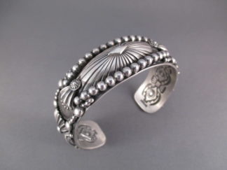 Sterling Silver Cuff Bracelet by Navajo jewelry artist, Delbert Gordon $865-