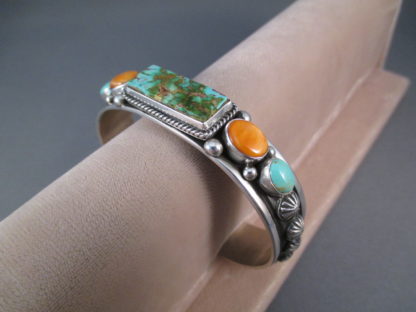 Royston Turquoise & Spiny Oyster Shell Cuff Bracelet by Guy Hoskie