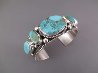 Pilot Mountain Turquoise Cuff Bracelet by Native American (Navajo) jewelry artist, Guy Hoskie $765-