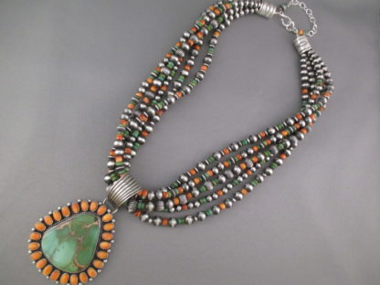 Royston Turquoise & Spiny Oyster Necklace (5 Strands)