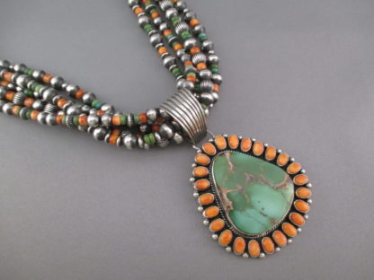 Royston Turquoise & Spiny Oyster Necklace (5 Strands)