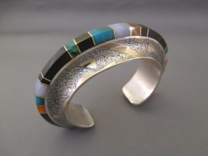 Duane Maktima Silver & Gold Inlay Cuff Bracelet