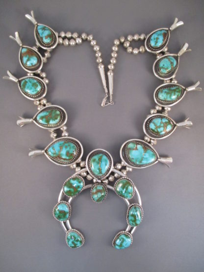 Squash Blossom Necklace with Royston Turquoise – Antique