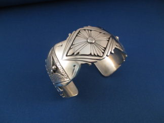 Sterling Silver Cuff Bracelet by Navajo jewelry artist, Melinda Benally $550-