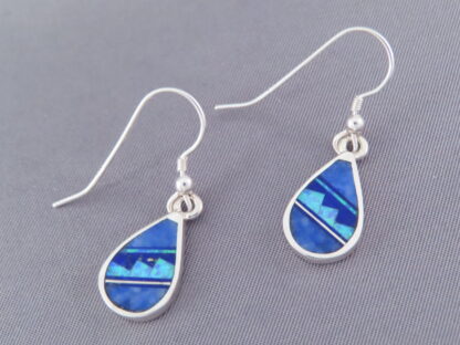 Multi-Stone Inlay Earrings with Lapis & Opal