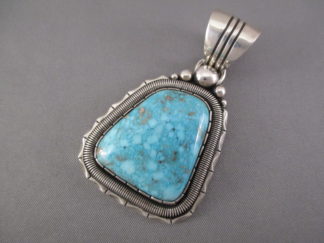 Navajo Jewelry - Morenci Turquoise Pendant by Native American jeweler, Will Vandever FOR SALE $650-