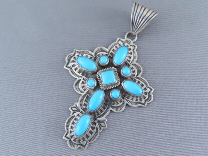 Sleeping Beauty Turquoise Cross Pendant by Albert Jake