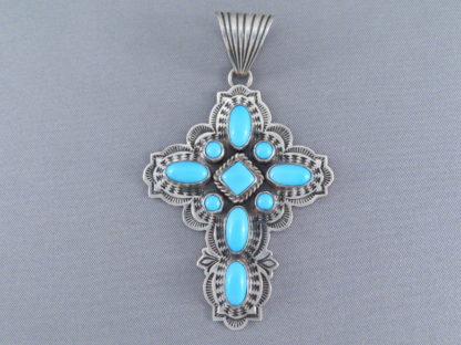 Sleeping Beauty Turquoise Cross Pendant by Albert Jake