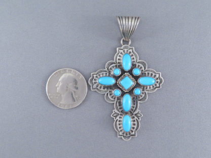 Sleeping Beauty Turquoise Cross Pendant by Albert Jake