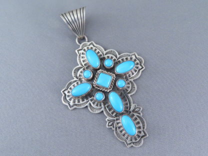 Sleeping Beauty Turquoise Cross Pendant by Albert Jake