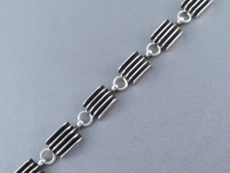 Native American Jewelry - Sterling Silver Link Bracelet by Navajo jeweler, Francis Jones $295- FOR SALE