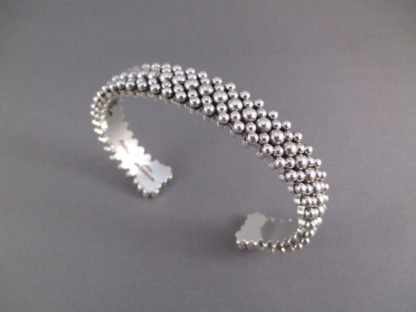 Sterling Silver Cuff Bracelet by Artie Yellowhorse (tiny dots)