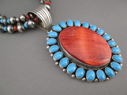 Spiny Oyster Shell & Sleeping Beauty Turquoise Necklace