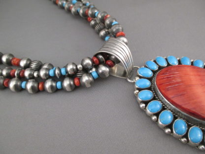 Spiny Oyster Shell & Sleeping Beauty Turquoise Necklace