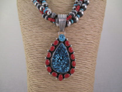 Coral & Kingman Turquoise Necklace by LaRose Ganadonegro