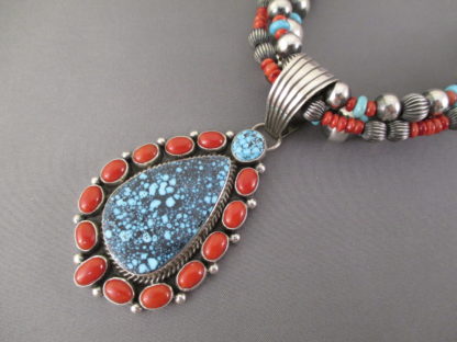 Coral & Kingman Turquoise Necklace by LaRose Ganadonegro